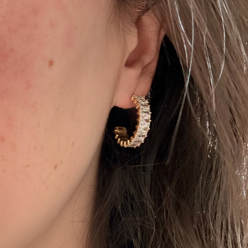 Aurette Pavé Half Hoop Earring