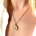 Compass Coin Pendant Necklace