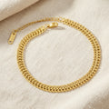 Gold braided chain bracelet on a white background. braided gold bracelet, rope chain bracelet, dainty gold bracelet